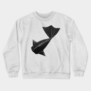 Schwarzes Origami Fisch Muster Crewneck Sweatshirt